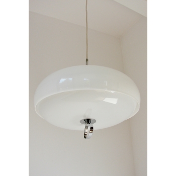 Lampa Guzzini vintage biała z chromem